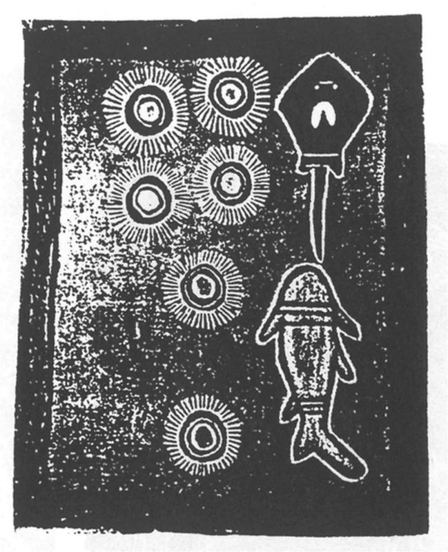 Bark painting of Venus, Jupiter and their Children.