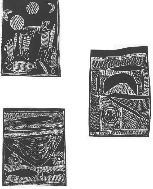 Bark painting of the Moon Man.