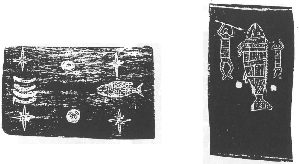 Bark painting of the Southern Cross.