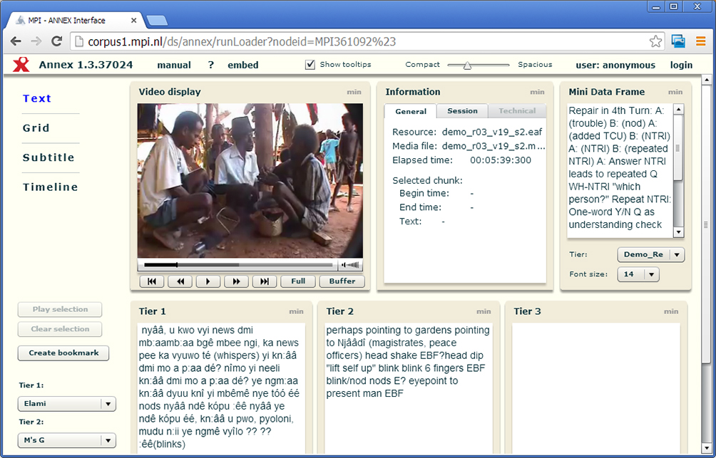Figure 3.5 A screenshot of the Annex browser plugin which displays a simpler view in the browser.
