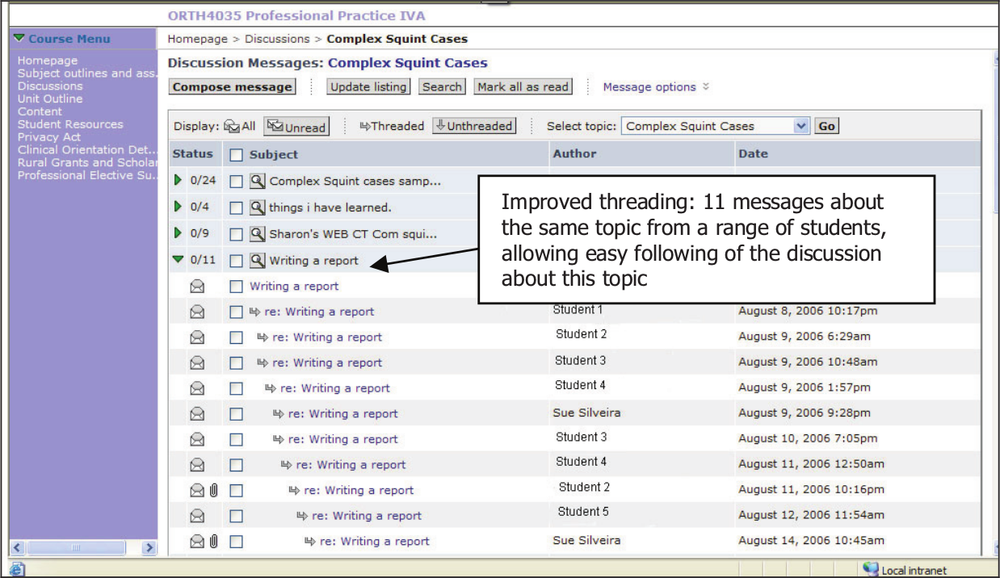 An image of discussion boards in 2006.