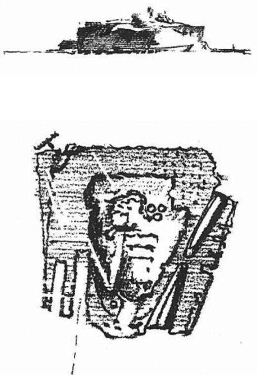 A drawing of an aerial view of cockatoo island.
