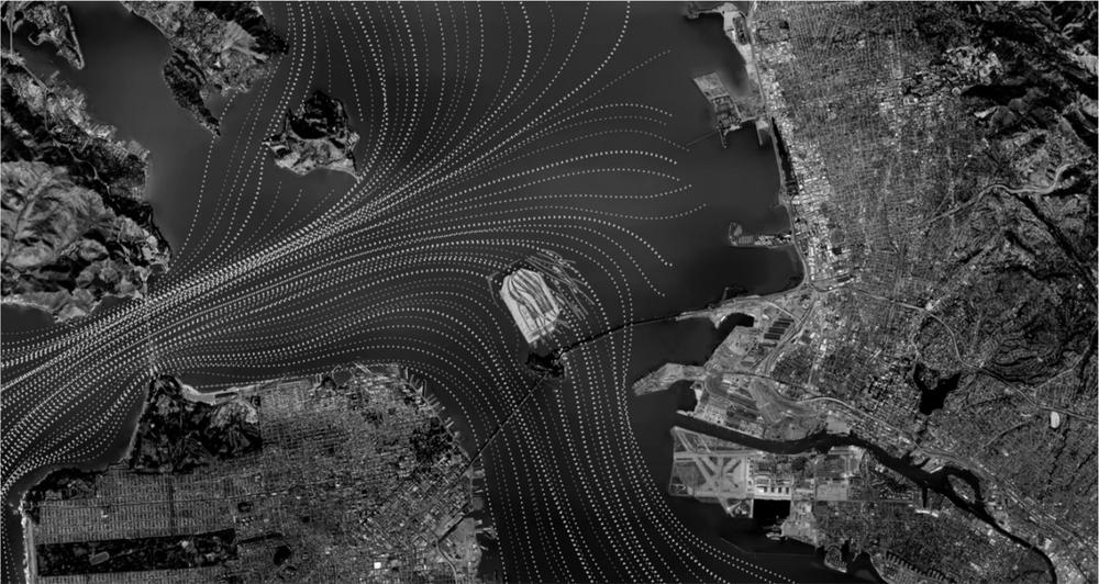 An image of San Francisco Bay water currents.