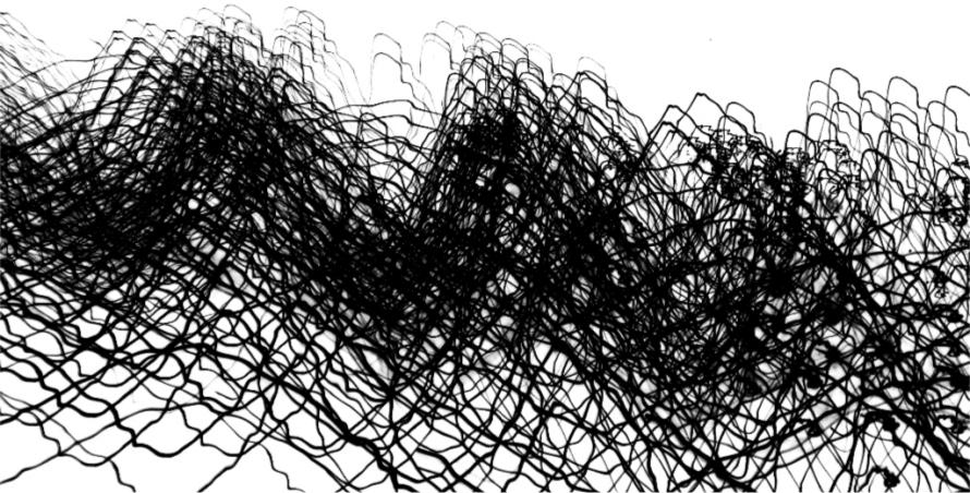 Black and white swirly abstract shape.