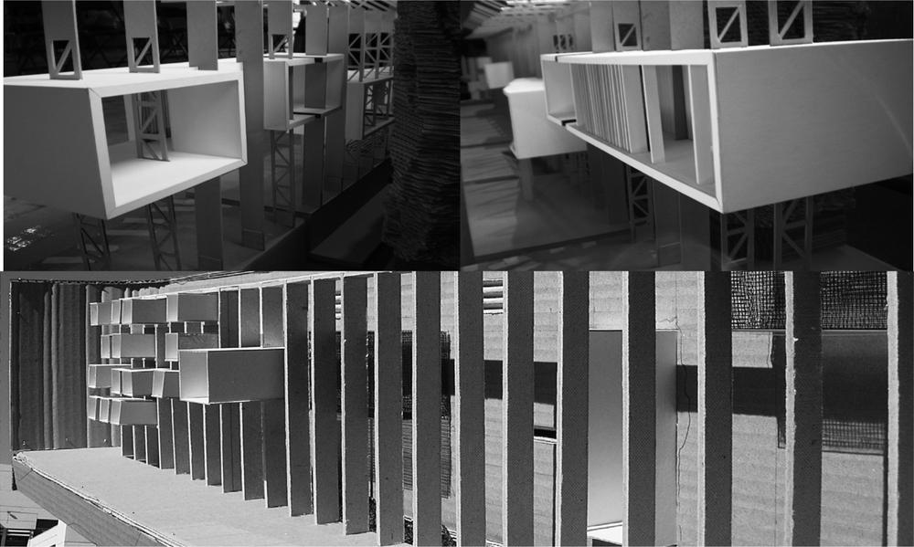 Models of installations and buildings.
