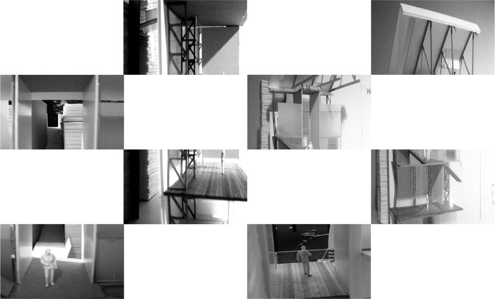 Photographs of buildings and exposed beams.