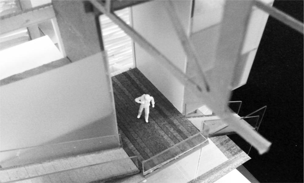 Image of a person in an open building.