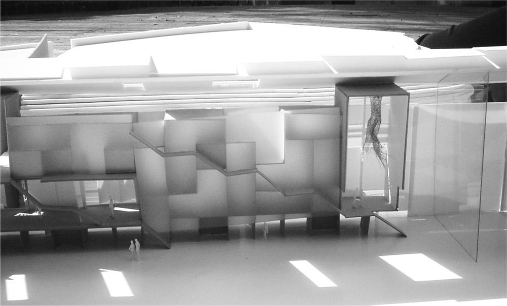 Model of an open building.