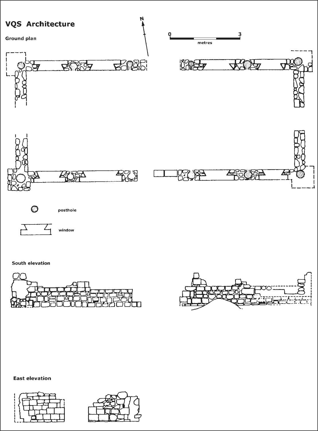 A ground plan showing the south and east elevation.