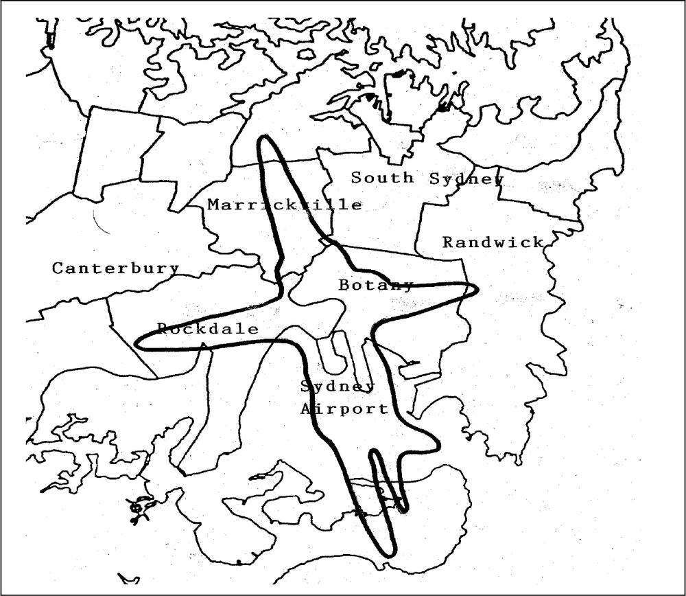 A map of Sydney of Aircraft noise.