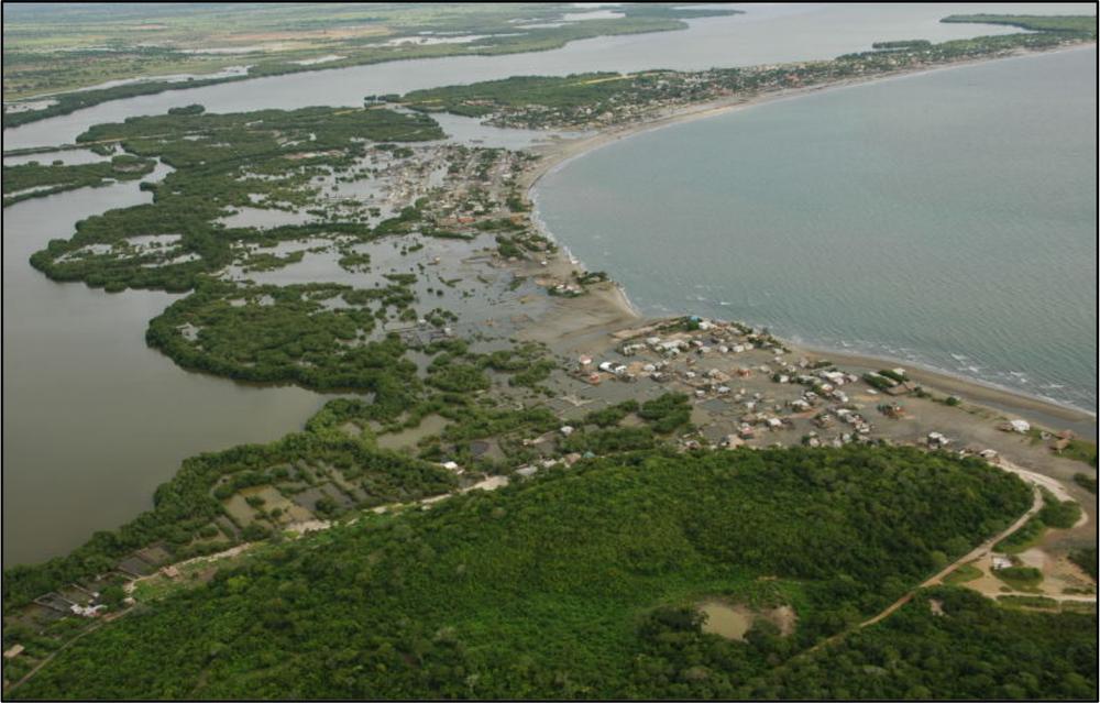 A photograph of an aerial view of La Boquilla.