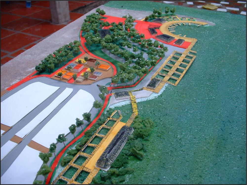 An image of a design proposal for aquiculture ponds.