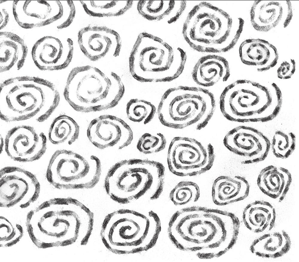 A black and white pattern of swirls.