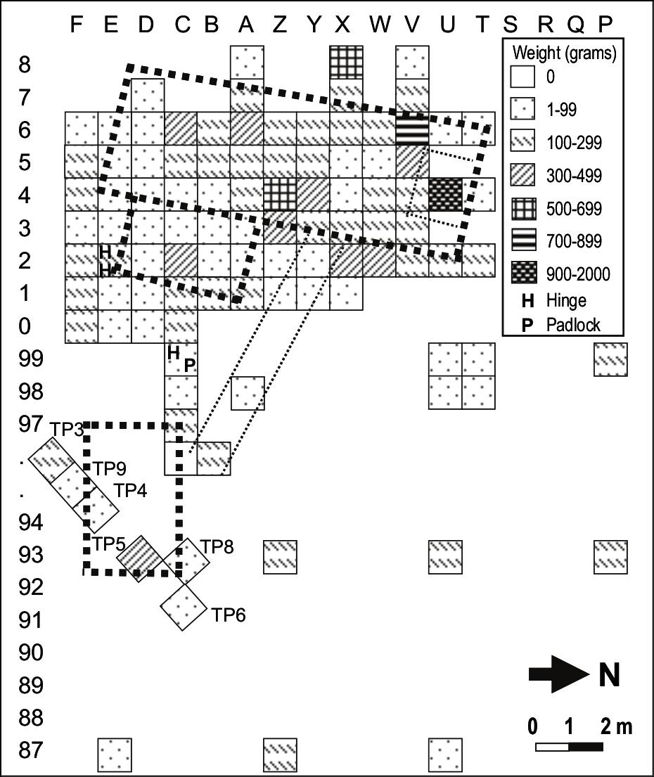Map of total artefact distributions.