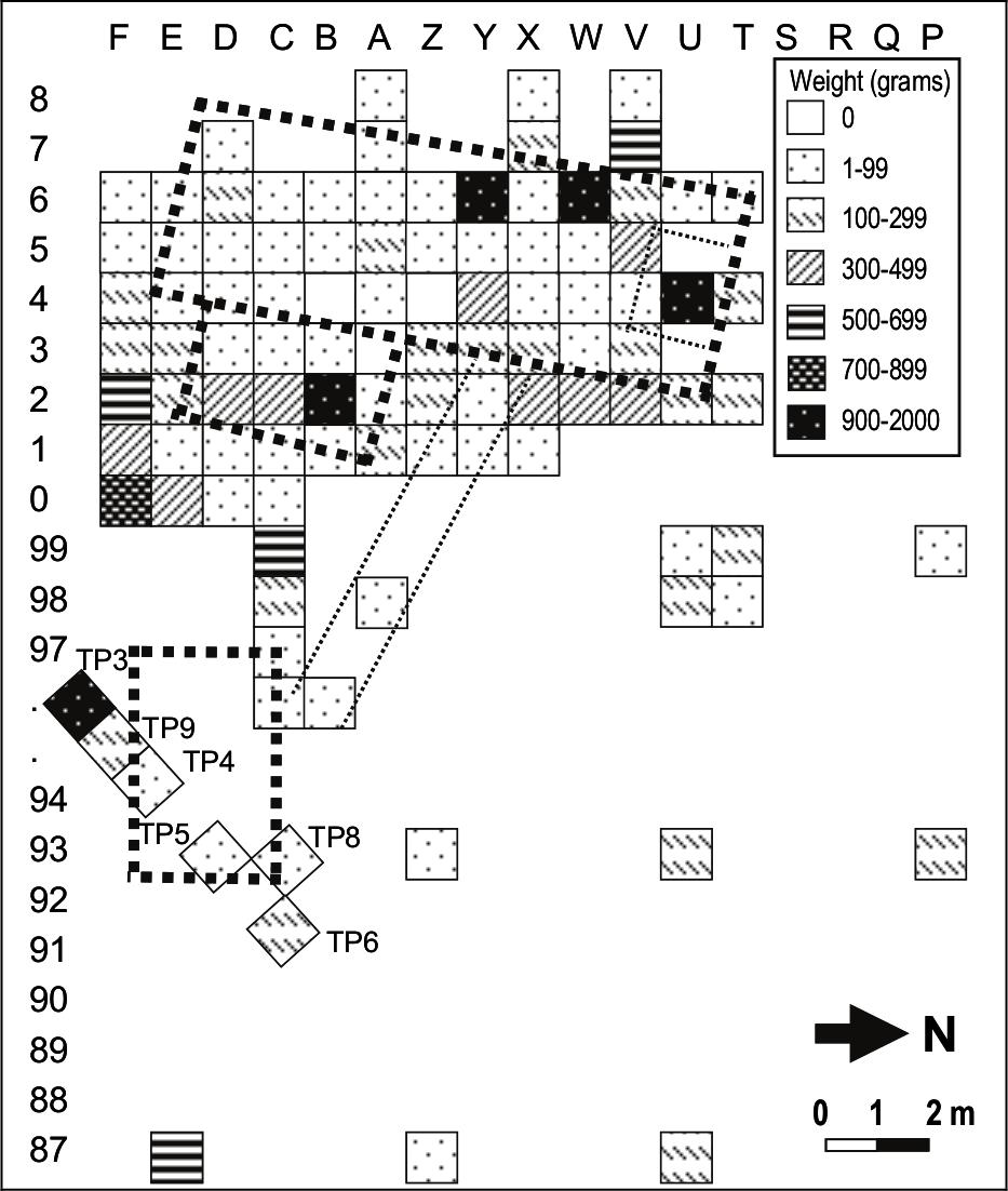 Map of vessel glass by weight.