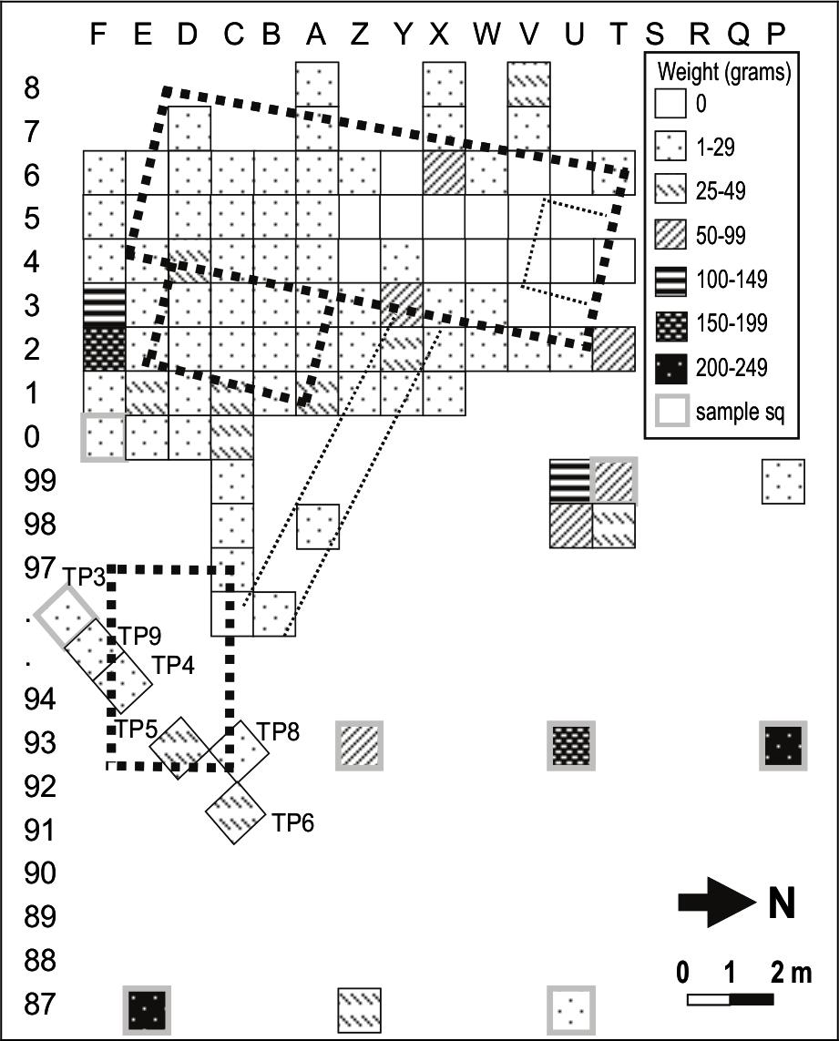 Map of distribution of fish bone.