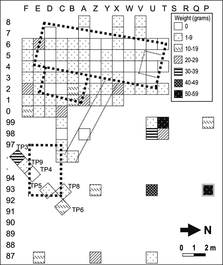 Map of distribution of clay pipes by weight.