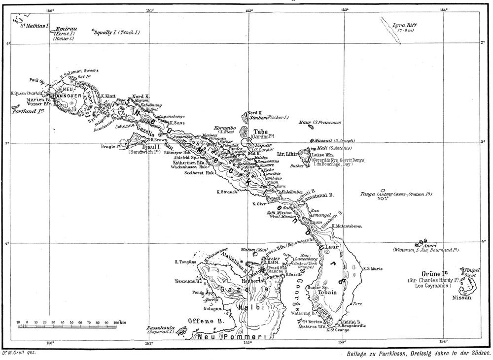 A map of New Ireland