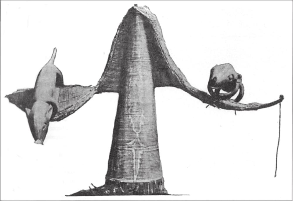 Black and white image of a mask from Cape Orford.