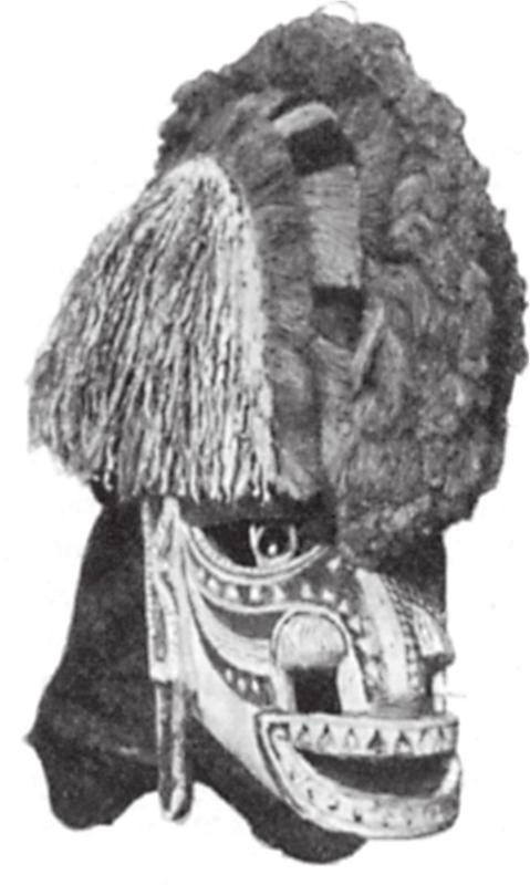 Black and white image of a mask.