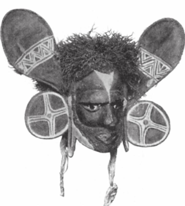Black and white image of a mask.