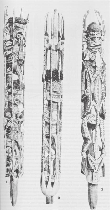 Black and white image of totok or kulibu carving.