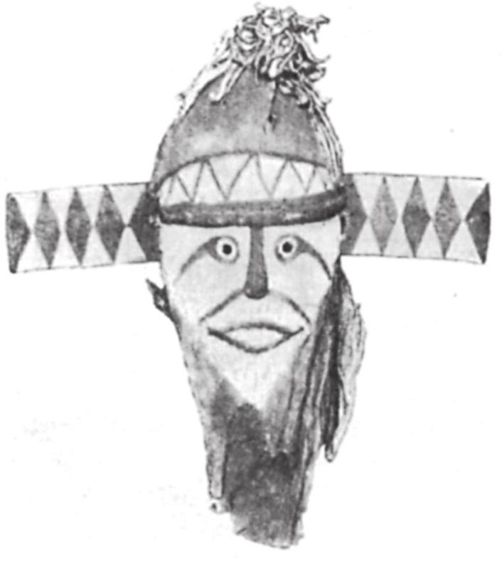Black and white image of a mask.