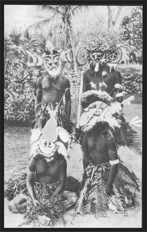 Black and white image of masked men.