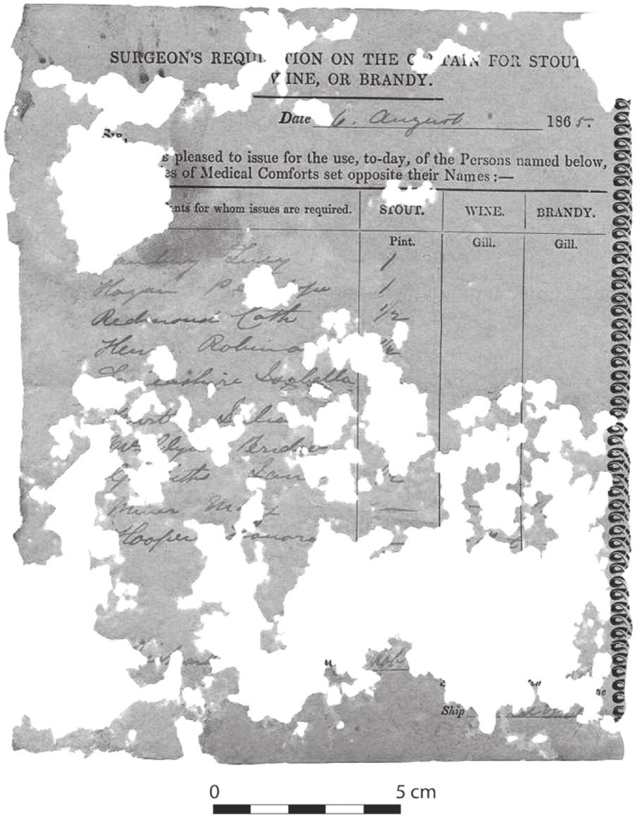 A black and white photograph of a government form with large white patches obscuring it.