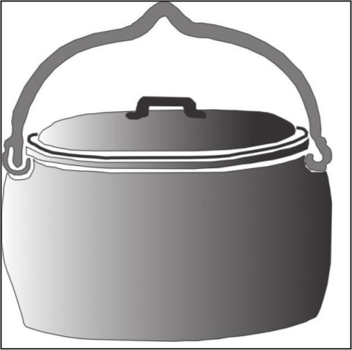 An illustration of a round pot with a lid and handle.